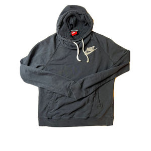 Nike women's Black turtle neck hoodie sweatshirt size Medium Logo